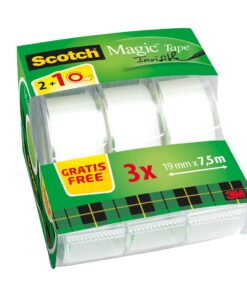 SCOTCH MAGIC CADDY PACK 2+1 DEROULEUR 7.5M X 19MM  ADHESIF