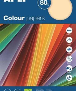 PAPIER APLI 80GR 100F A4 PASTE PAPIER COULEURS ASSORTIES