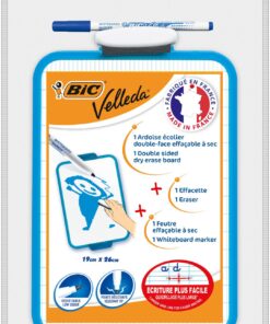 VELLEDA ARDOISE 19X26CM + FEUT TABLEAU BLANC BIC + 1 FEUTRE + 1 EFFACEUR