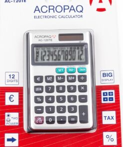 CALCULATRICE ACROPAQ AC120T SOLAIRE POCHE BLISTER