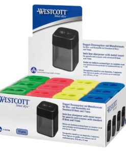 TAILLE CRAYONS WESTCOTT 2 TROU METALLIQUE - FORME RECTANGULAI