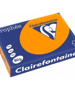 TROPHEE A4 80G ORANGE VIF PAPIER CLAIRFONTAINE RAME DE 500 FEUILLES
