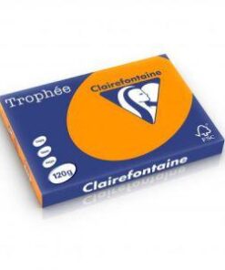 TROPHEE A3 120G ORANGE VIF PAPIER CLAIRFONTAINE RAME DE 250 FEUILLES