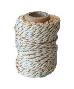 CORDE COTON 20M 1.5MM ECRU AVEC FIL D'OR