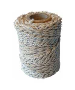 CORDE COTON 20M 1.5MM ROSE CLAIR AVEC FIL ARGENT