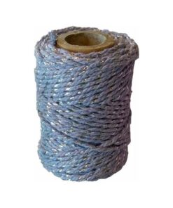 CORDE COTON 20M 1.5MM ROSE CLAIR AVEC FIL ARGENT