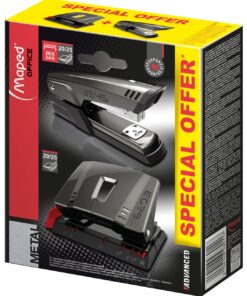 KIT AGRAFAGE MAPED + PERFORAT EUR 20-25 FEUILLES - AGRAFEUSE 24/6 OU 26/6