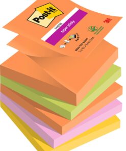 POST-IT Z-NOTES 5X 90 FEUILLES 76X76MM - COULEUR BOOST