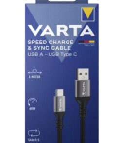 CABLE CHARGEUR VARTA USB A 2 METRE - 60W - 5 GBITS