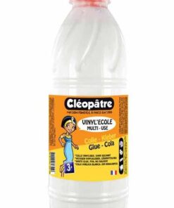 COLLE VINYL CLEOPATRE 1L SLIM BLANCHE APRES SECHAGE TRANSP PAPIER CARTON BOIS GONDOLE PAS