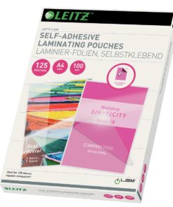 LEITZ 100 ETUIS A4 125 MICRONS ETUIS A PLASTIFIER AUTOCOLLANT
