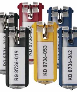 PORTE CLEF KEY BLEU FONCE 6X RANGEMENT A PLAT + LOGICIEL ARRONDI LISIBILITE PERM ETIQ