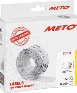 ETIQUETTES METO 22X12MM 12 RLX BLANCHE PERMANENT
