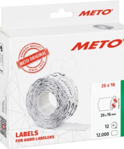 ETIQUETTE METO 26X16MM BLANC PERMANENT