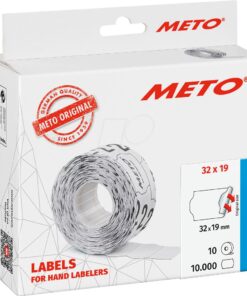 ETIQUETTES METO 32X19MM BLANCHE PERMANENT - 10 RLX