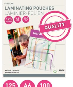 LEITZ 100 ETUIS A6 125 MICRONS ETUIS A PLASTIFIER
