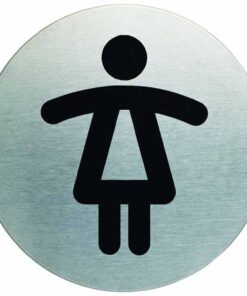 PICTO 83MM TOILETTES DAMES ALU ADHESIF DURABLE