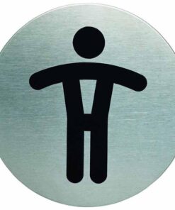 PICTO 83MM TOILETTES HOMMES ALU ADHESIF DURABLE