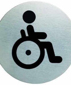 PICTO 65MM TOILETTES HANDICAPE ALU ADHESIF DURABLE