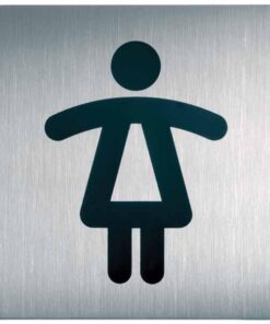 PICTO TOILETTES FEMMES ALU ADHESIF CARRE  DURABLE