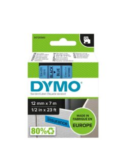 DYMO D1 12MM 7M NOIR/BLEU - ETIQUETTE DYMO - RECHARGE 45016