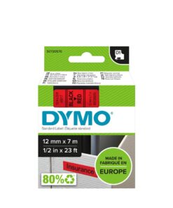 DYMO D1 12MM 7M NOIR/ROUGE - ETIQUETTE DYMO - RECHARGE 45017
