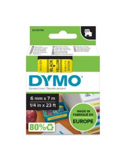 DYMO D1 6MM 7M NOIR/JAUNE - ETIQUETTE DYMO - RECHARGE 43618
