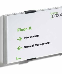 INFO SIGN 210X148.5MM DURABLE PLAQUE PORTE ALU+ACRYL TRANSP FIXATION VIS-COLLE-DOUBLE FACE