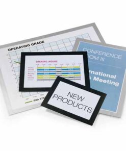 DURAFRAME A3 NOIR PAR 2 DOS ADHESIF CONTOUR MAGNETIQUE LISIBLE RECTO/VERSO DURABLE
