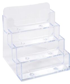 PORTE CDV EXACOMPTA - 4 COMPARTIMENTS - 102X109X107MM CARTES VISITE-PLEXY-PRESENTOIR