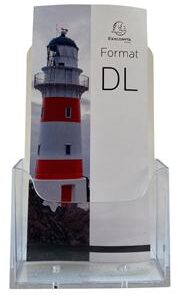 PORTE FOLDERS A6 EXACOMPTA 1/3 A4 PLEXY TRANSP BAC 28MM 115X65X182MM PRESENTOIR