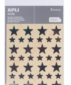 APLI GOMMETTES ETOILE ARGENTEE 3 FEUILLES 11.5X15MM