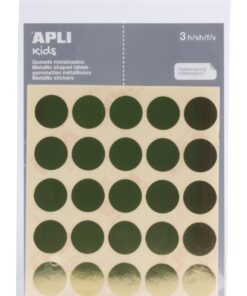 APLI GOMMETTES RONDES OR ETIQUETTES METALLISEES 3 FEUILLES