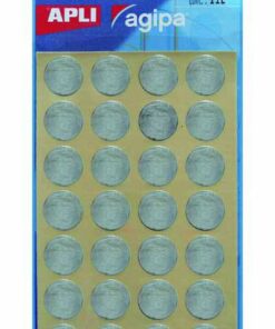 APLI 112 GOMMETTES 15MM ARGENT ETIQUETTES RONDES COLLAGE PERMANENT