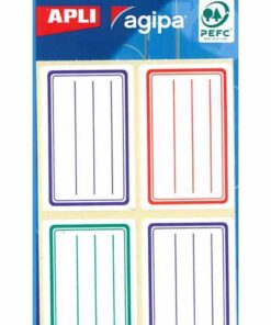 APLI ETIQUETTE SCOLAIRE 36X56 MM - 24 ETIQUETTES BORD COLORE PAR POCHETTE