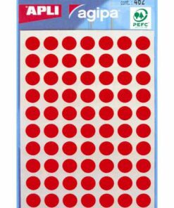 APLI 462 GOMMETTES 8MM ROUGE RONDE - ETIQUETTE ADHESIVE