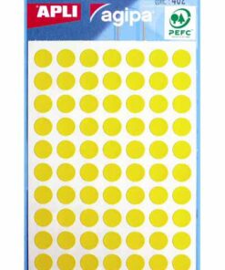 APLI 462 GOMMETTES 8MM JAUNE RONDE - ETIQUETTE ADHESIVE