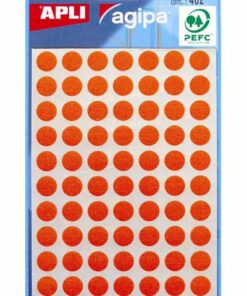 APLI 462 GOMMETTES 8MM ORANGE RONDE - ETIQUETTE ADHESIVE