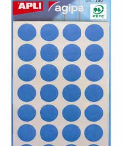 APLI 168 GOMMETTES 15MM BLEU RONDE - ETIQUETTE ADHESIVE