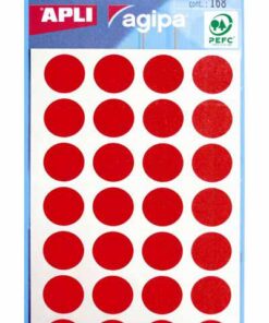 APLI168 GOMMETTES 15MM ROUGE RONDE - ETIQUETTE ADHESIVE