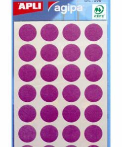 APLI 168 GOMMETTES 15MM VIOLET RONDE - ADHESIVE ETIQUETTE
