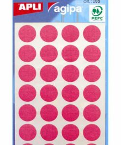APLI 168 GOMMETTES 15MM ROSE RONDE - ETIQUETTE ADHESIVE