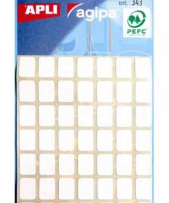 APLI ETIQUETTES BLANCHE 9X13MM 343 ETIQUETTES PAR POCHETTE COLLAGE PERMANENT