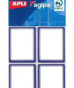 APLI ETIQUETTE SCOLAIRE 38X50 MM - 32 ETIQUETTES BORD BLEU PAR POCHETTE