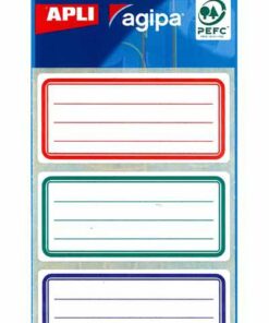 APLI ETIQUETTE SCOLAIRE 35X75 MM - 9 ETIQUETTES BORD COLORE