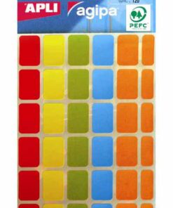 APLI 120 GOMMETTES RECTA 12X18 MM - ETIQUETTE RECTANGULAIRE COLLAGE PERMANENT