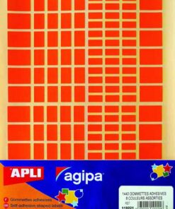 APLI 1440 GOMMETTES RECTANGLE ETIQUETTE RECTANGULAIRES COULEURS ASSORTIES