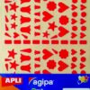 APLI 1120 COEUR/CLOCHE GOMMETTES - ETIQUETTES COULEURS ASSORTIES