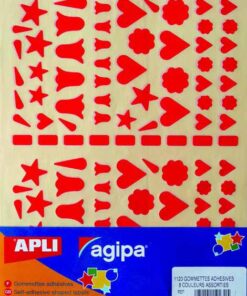 APLI 1120 COEUR/CLOCHE GOMMETTES - ETIQUETTES COULEURS ASSORTIES