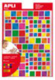 APLI 756 GOMMETTES CARREES ETIQUETTE METALISEES COLOREES COLLAGE PERMANENT
